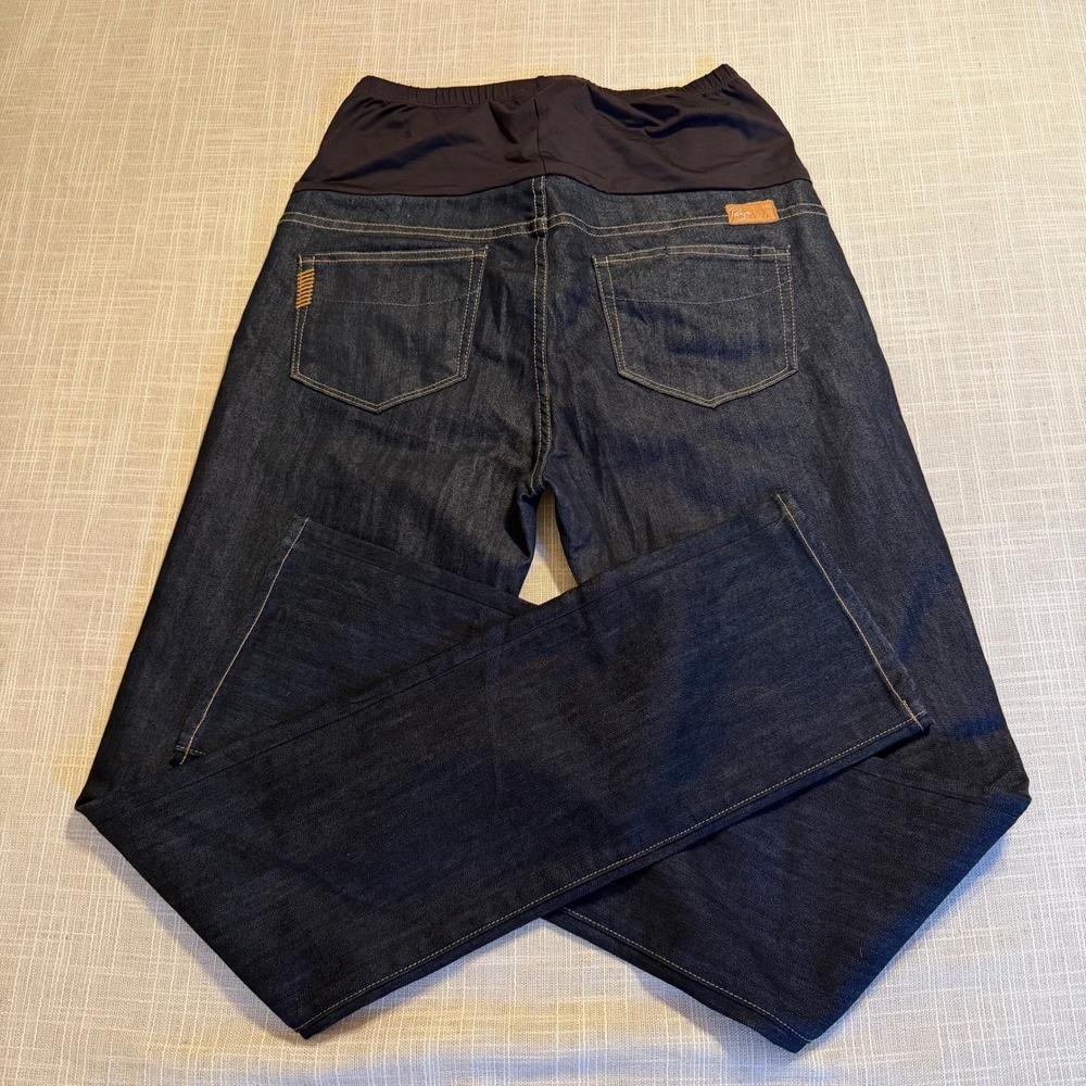 Paige Maternity Dark Wash Straight Leg Premium Denim Jeans Size 31